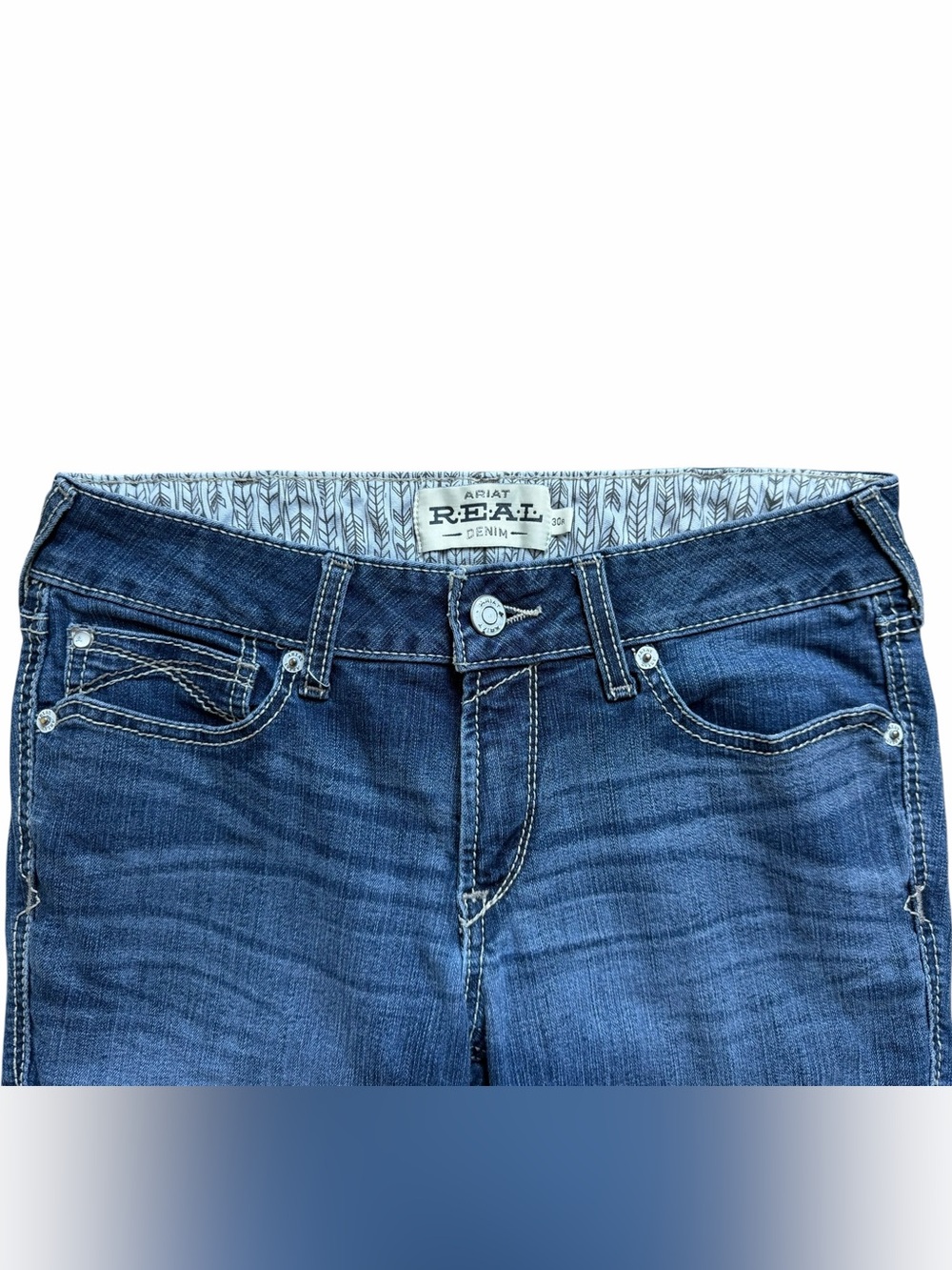 Ariat R.E.A.L Denim Mid Rise Bootcut Jeans Womens 30 Blue Stretch Fit Western - Picture 3 of 6